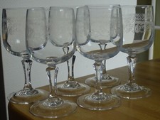 6 VINTAGES WATER GLASSES CRYSTAL D'ARQUES MODEL MATIGNON ht 15 cm