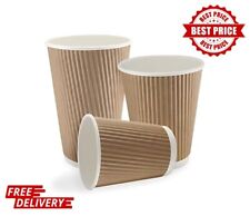Disposable Takeaway Coffee Cups Kraft Triple Wall Hot Drink Cups 8oz,12oz, 16oz