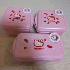 Hello Kitty Strawberry Tupperware Set 3pcs Pink Retro