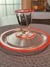 Vintage Cambridge 2 piece Canape Set Red Paint "Three Canny Scots" Scottie Dog