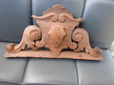 OLD WOODEN PEDIMENT CARVING CLOCK FURNITURE MIRROR FRAME CLOCK UHR PENDULUM