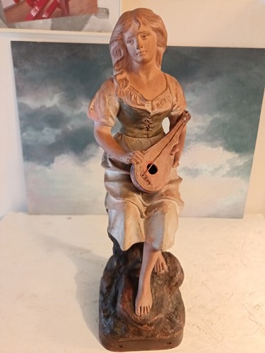 Statue femme mandoline - statue,