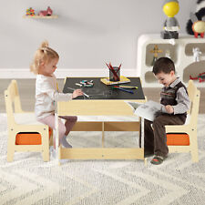 VEVOR 1 Table d’Enfant avec 2 Chaises Ensemble de Meuble d'Enfant avec Rangement