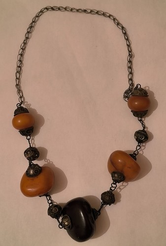 Collier berbère ambre - collier, copal