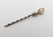 DUNHILL cure pipe argent et or et petite perle