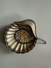 Vide-poche ancien en métal argenté – Forme coquille Saint-Jacques