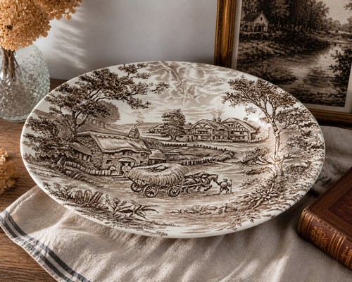 Plat rond ancien - 🤎,