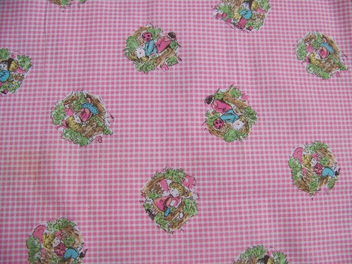 Ancien coupon tissu carreaux - coupon,