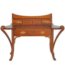 Maison de Poupées Français Art Nouveau Secrétaire Bureau Noyer JBM Étude Meubles