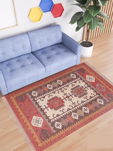 Tapis kilim jute - fait, main