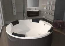 Baignoire RIHO Colorado, ronde, encastrable, 2 places, 180 x 53 cm, 440 litre...