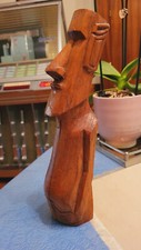 RARE ANCIEN  TIKI MOAI EN BOIS DE L ILE DE PAQUES TRES BEAU 29 CM