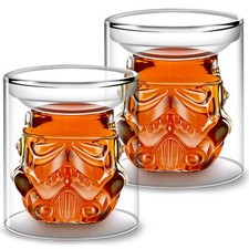 Lot of 2 Whiskey Glasses Cocktail Glasses Double Wall Drinking Glasses from...