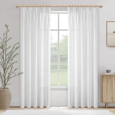 Rideau Voilage Blanc Effet Lin