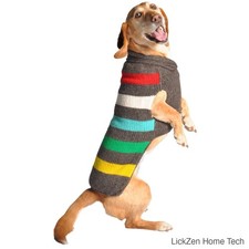 Pull Chien Tricot Rayé Chaud