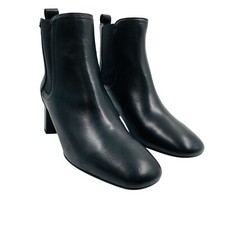 ELODIE Femme Bottes À Talons En Cuir Noir Chelsea EUR 37 UK 4.5 US 6.5