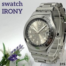 315 Working item Battery replaced Swatch IRONY SWISS Men's Watch Quartz 3 Hand