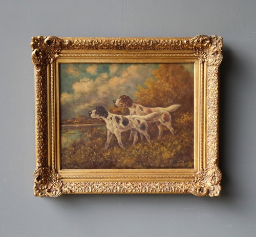 Antique oil panel painting - antique,