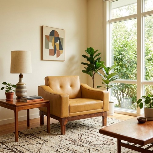 Fauteuil vintage simili cuir - fauteuil,