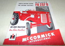 brochure PROSPECTUS tractor MC CORMICK-IH UTILlTY FU 237 D in French