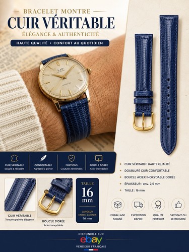 Bracelet montre cuir - bracelet,