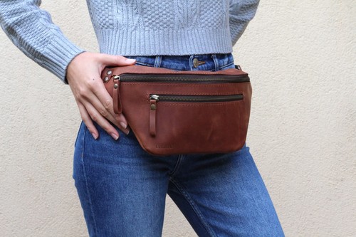 Sac banane femme cuir - banane, en