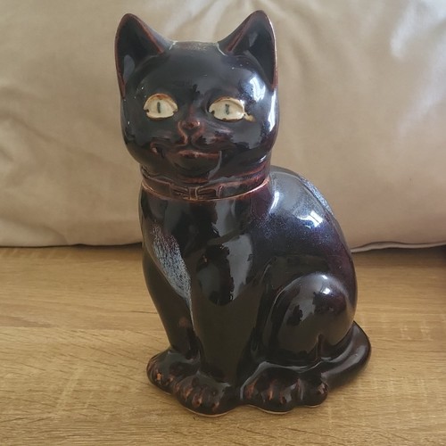 Statue chat noir - , céramique