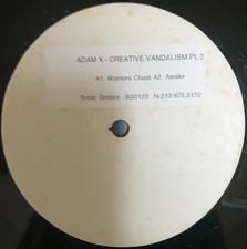 Vinyle 12" white label EP Adam X Creative vandalism 2 Sonic Groove 2001 Techno