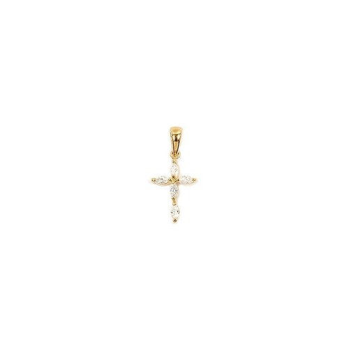 Pendentif croix plaqué or - plaqué,