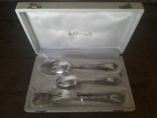 Christofle baptism cutlery set in blister new