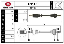 Arbre de transmission SNRA P1116
