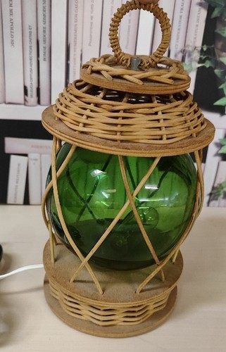 Lampe vintage verre et - lampe,