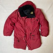 KANUK Parka Winter Puffer Jacket Mens Red Hooded Padded Coat