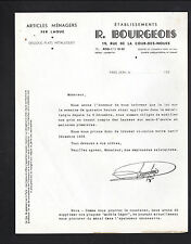 PARIS (XX°) ART MENAGER metal "Ets R. BOURGEOIS" in 1936