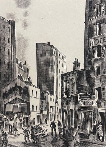 Paris rue animée par - , albert
