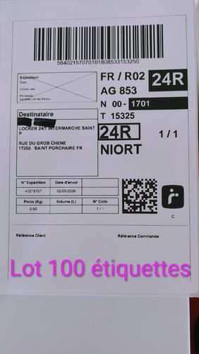 100 étiquettes autocollantes - 100,