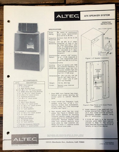 Altec model a7x - altec,