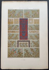 XVIIe siècle Tentures Broderies Lithographie couleur de 1869 par Dufour & Durin