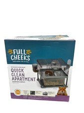 Full Cheeks Quick Clean Apartment Hamster Habitat Cage Kit-missing Water Bottle