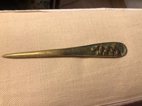 Coupe papier bronze doré - en,