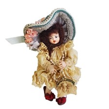 Vintage Bisque Doll Victorian Girl Playing Dress Up Mystery Artist 4" Miniature 