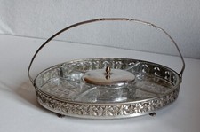 SERVITEUR ART DÉCO PLATEAU DE SERVICE POUR APÉRITIF HORS D’OEUVRE AVEC RAVIERS