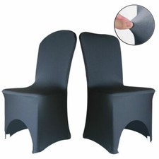 Lot de 4 Housses de chaise Spandex stretch arché extensible noir ou blanc