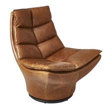 Fauteuil pivotant cuir marron