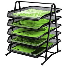 Bac à courrier en maille métallique 5 niveaux, plateau de classement bureau, ...