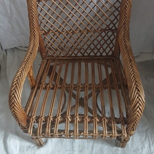 Fauteuil rotin marron - en,