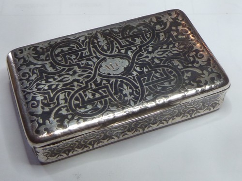 Belle boite niellee argent - niellee, en