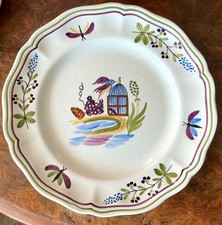 Assiette décor d'oiseau et