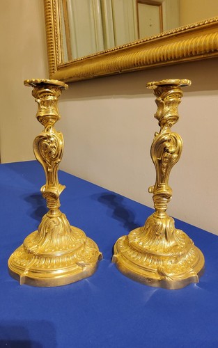 Paire flambeaux bronzes - flambeaux,