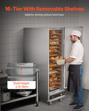 VEVOR Armoire Chauffante Étuve Traiteur À 16 Niveaux Porte Simple Pour Cantine